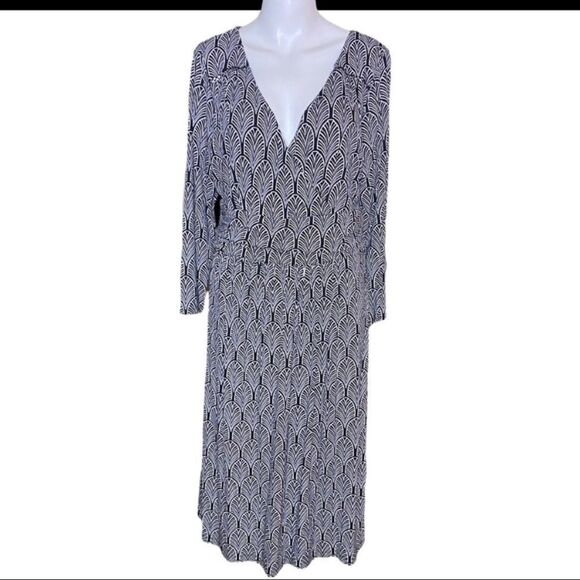 Anthro Maeve galena print 3/4 sleeve midi dress small - Picture 3 of 8